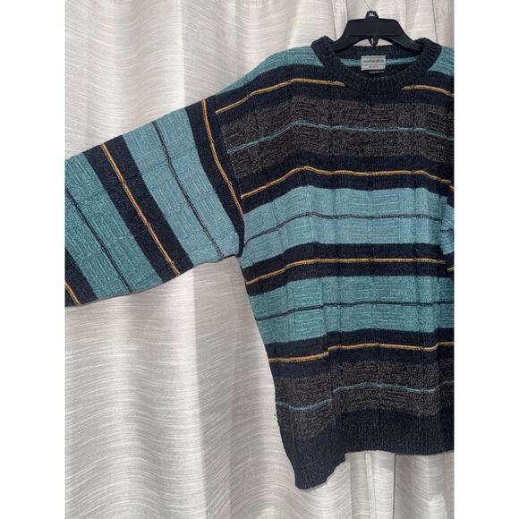 Vintage 90s Montecatini oversized striped sweater made in Italy size XL - Picture 8 of 8